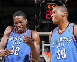 Like most of the Thunder, Jeff Green and Kevin Durant don't have any playoff experience