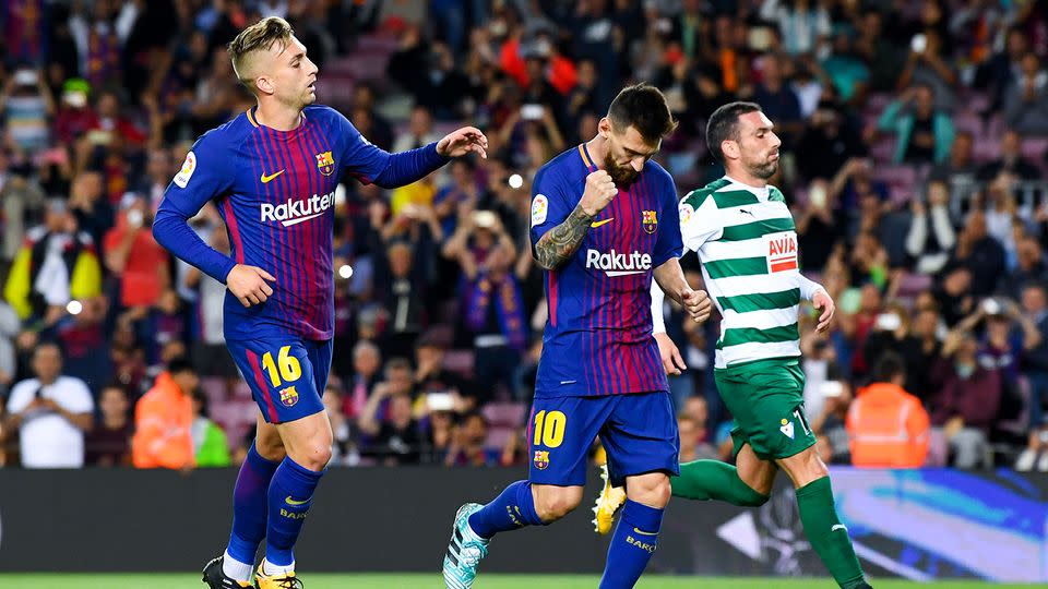 Eibar were powerless to stop a rampant Messi. Pic: Getty