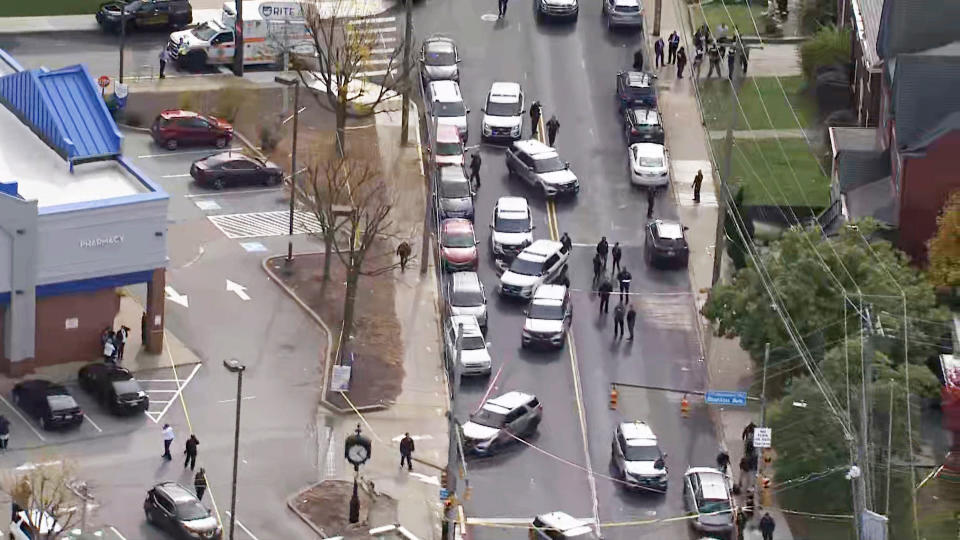 The scene outside a church where officers said 