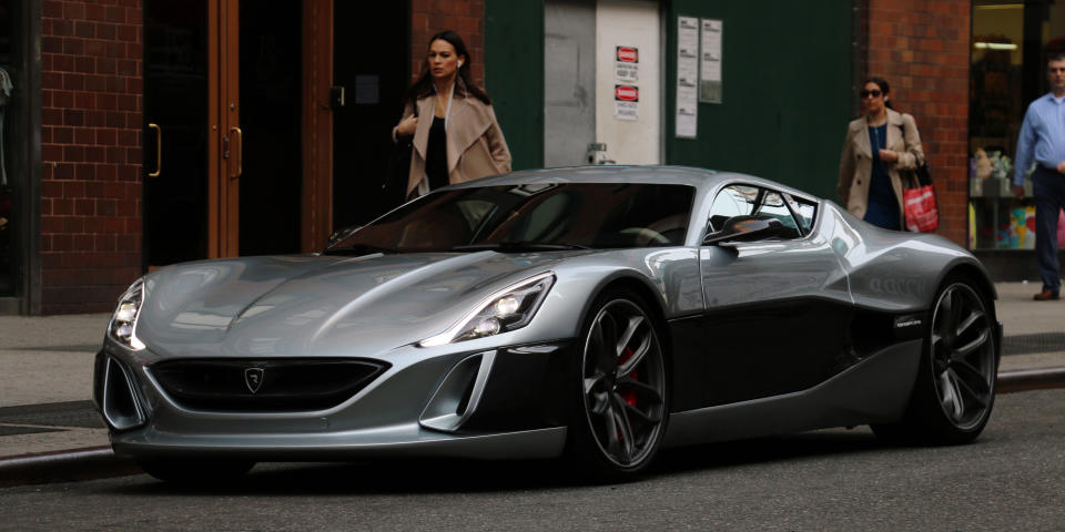 <p>The Rimac Concept One is a 1224-horsepower electric hypercar designed and built in Croatia. Only eight exist in the world. So when a customer car from Florida <a rel="nofollow noopener" href="http://www.roadandtrack.com/new-cars/car-technology/a33214/the-1214-hp-rimac/" target="_blank" data-ylk="slk:made a detour to the New York;elm:context_link;itc:0;sec:content-canvas" class="link ">made a detour to the New York</a> Auto Show, we strapped in for a ride.</p>