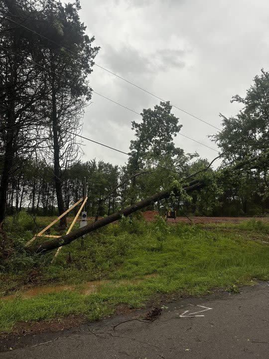 Storm damage in Lindale on Tuesday morning