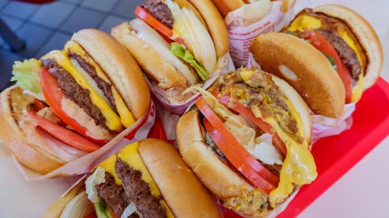 In-N-Out burgers, animal style, double-doubles, and extra raw onions