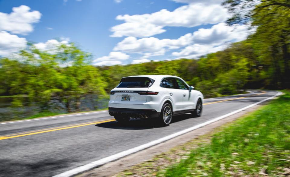 <p>At the test track, the 2019 Porsche Cayenne S accelerated to 60 mph in 4.2 seconds and through the quarter-mile in 12.8 seconds at 109 mph.</p>
