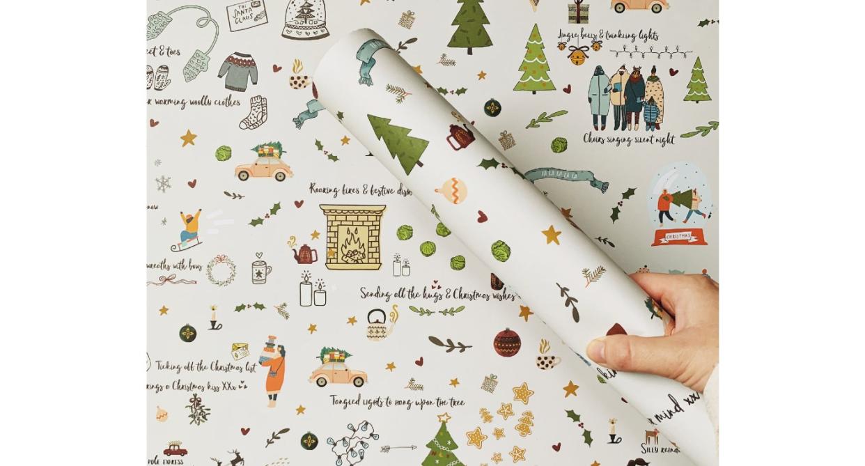 Things We Love About Christmas Recycled Wrapping Paper (Summer Lane Studio/Etsy)