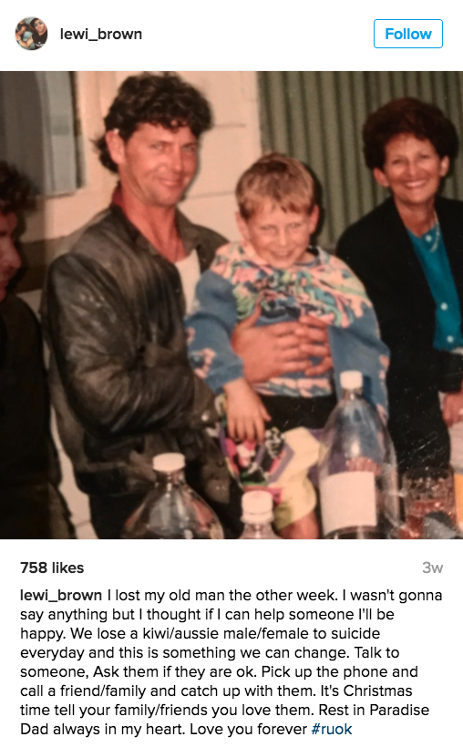 Brown announces the passing of his father. Pic: Instagram