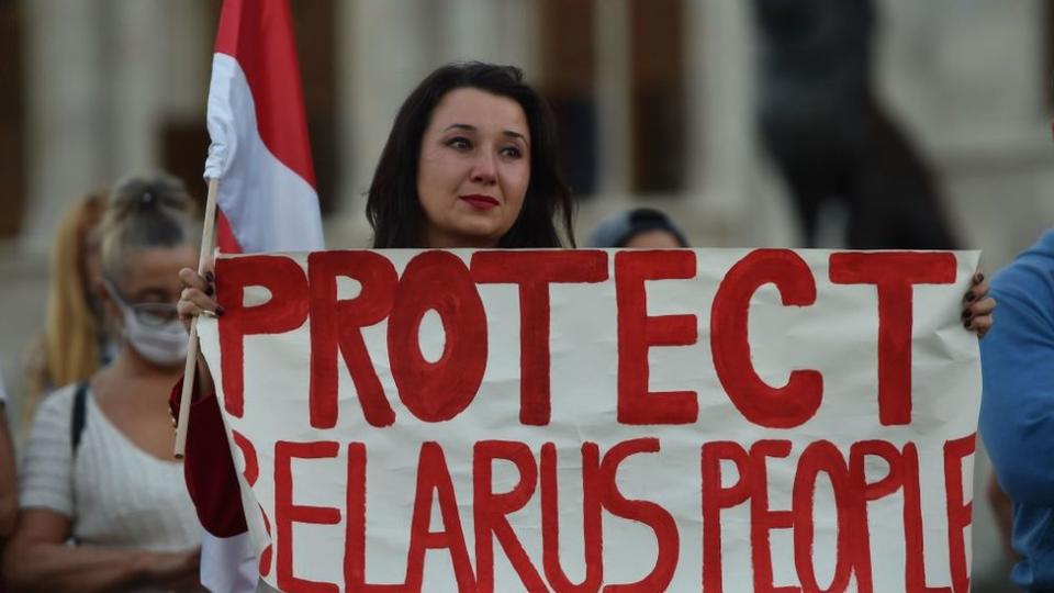 Protesta en Minsk.