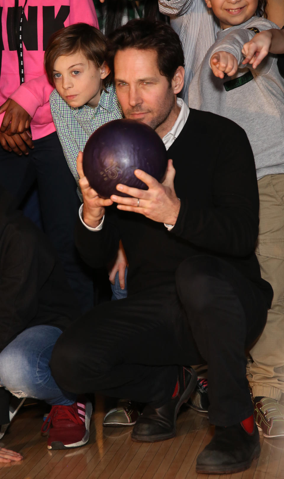 <p>The <em>Ant-Man</em> star looked serious as he prepared to throw a strike — and he was serious … about fundraising for kids. He hosted his sixth annual Paul Rudd All-Star Bowling Benefit for <a rel="nofollow noopener" href="http://www.say.org/" target="_blank" data-ylk="slk:SAY: The Stuttering Association for the Young;elm:context_link;itc:0;sec:content-canvas" class="link ">SAY: The Stuttering Association for the Young</a> at Lucky Strike Lanes in New York City on Monday. The nonprofit runs a summer camp for young people who stutter. (Photo: Getty Images) </p>