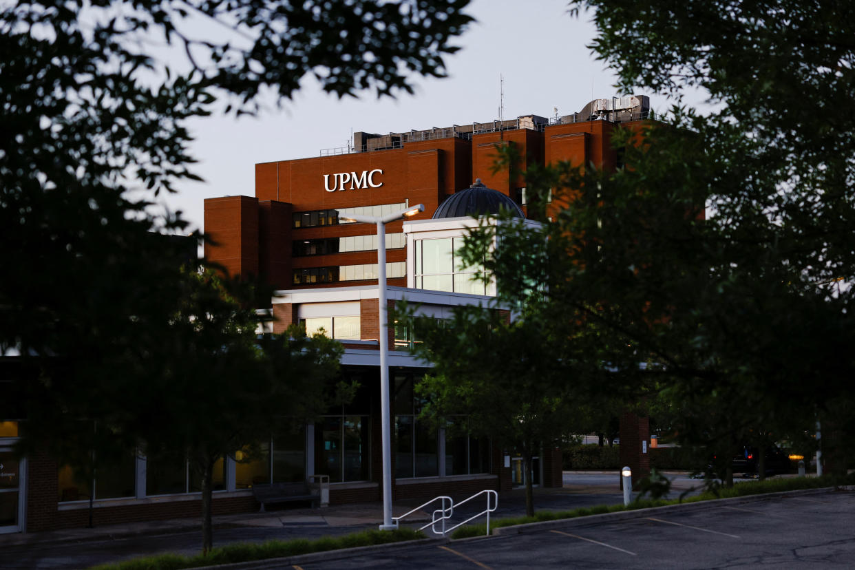 A general view shows UPMC Hamot Surgery Center, where novelist Salman Rushdie is receiving treatment after the attack, in Erie, Pennsylvania, U.S., August 12, 2022. REUTERS/Quinn Glabicki