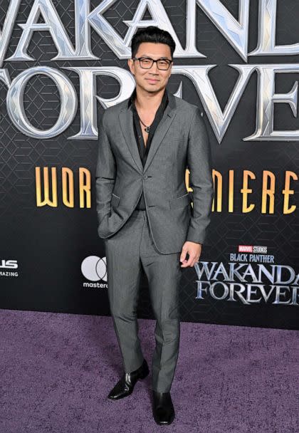PHOTO: Simu Liu attends Marvel Studios' 'Black Panther 2: Wakanda Forever' Premiere at Dolby Theatre on Oct. 26, 2022 in Hollywood, Calif. ( Axelle/Bauer-Griffin/FilmMagic via Getty Images)