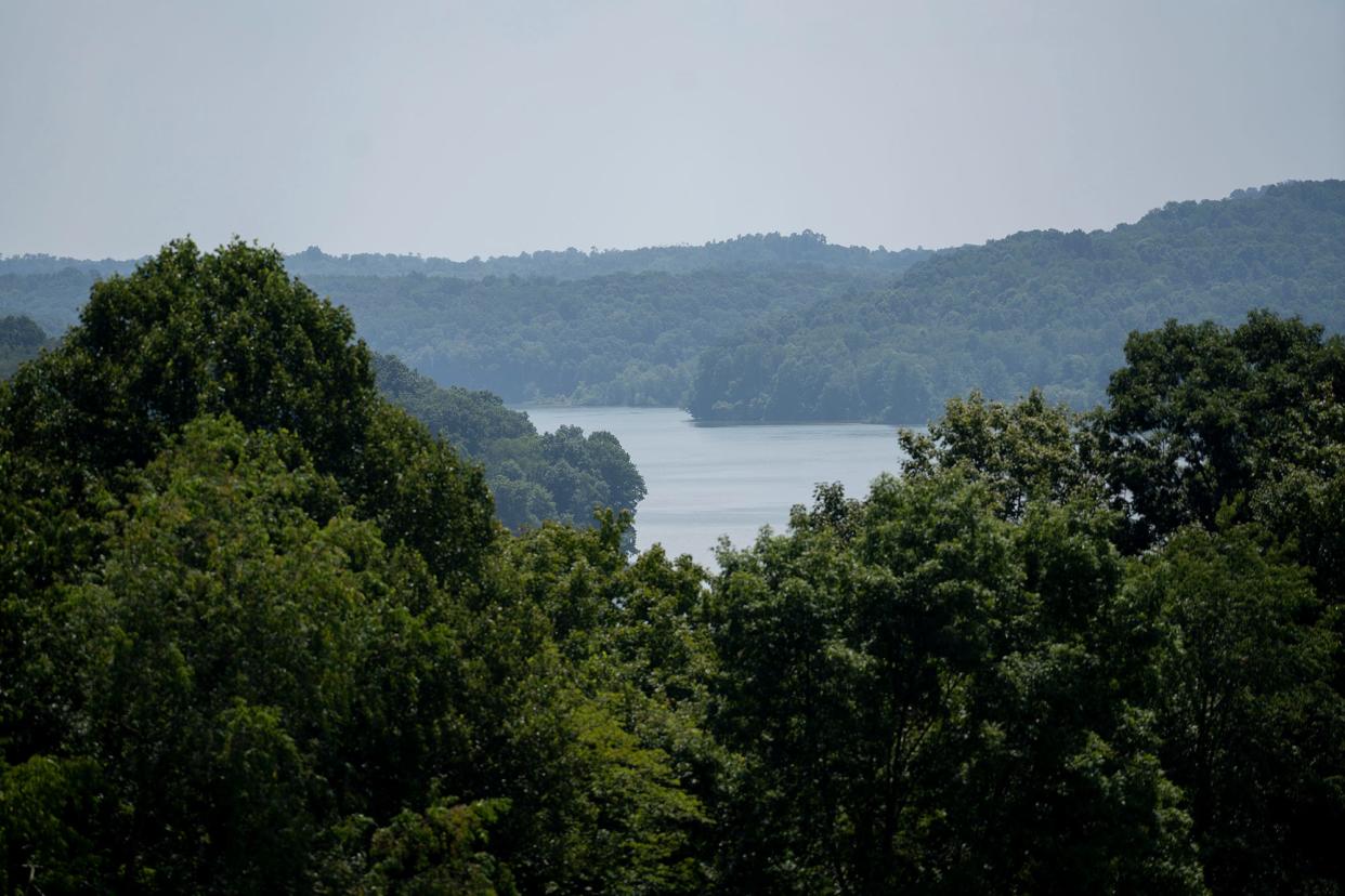 Aug 4, 2023; Cambridge, Ohio, USA; A view of Salt Fork State Park from the golf course. Applications have come in to frack beneath Salt Fork State Park in Guernsey County and Wolf Run State Park in Noble County