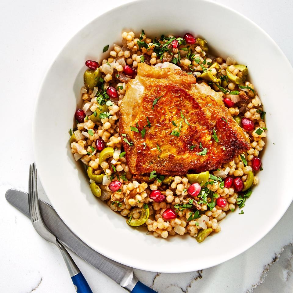 Chicken Thighs with Couscous and Olives