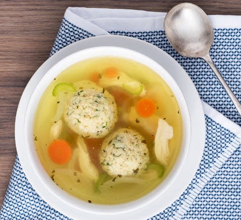 TooJay's Passover menu includes matzo ball soup.