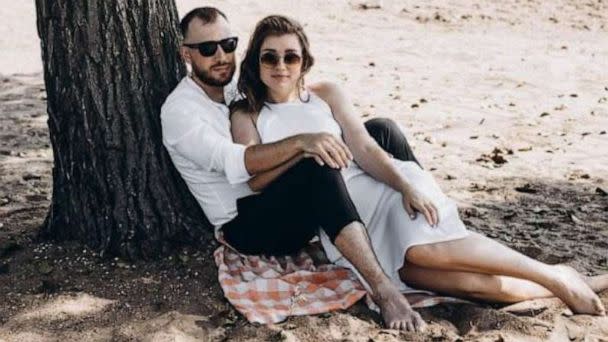 PHOTO: Katya and Oleg on the beach in Mariupol before the invasion. (Katya Plechystova)