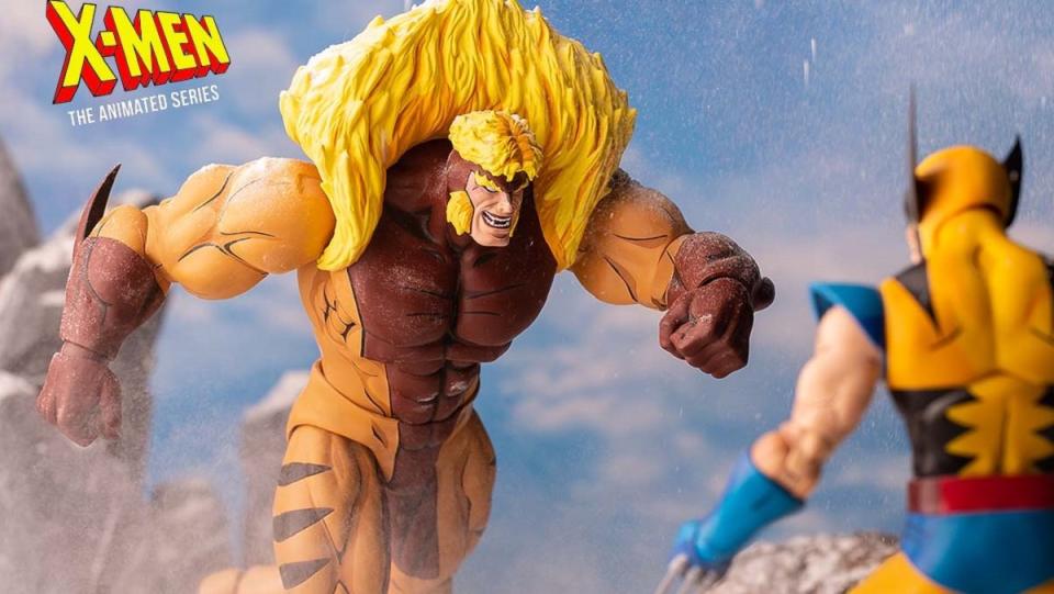 Sabretooth Mondo 1/6 scale figure in a fight with Wolverine.