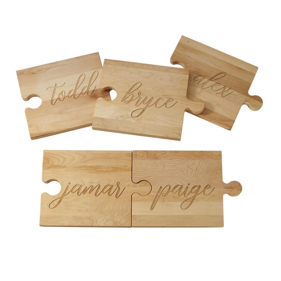 6) Family Established Personalized Puzzle Piece Cutting Board