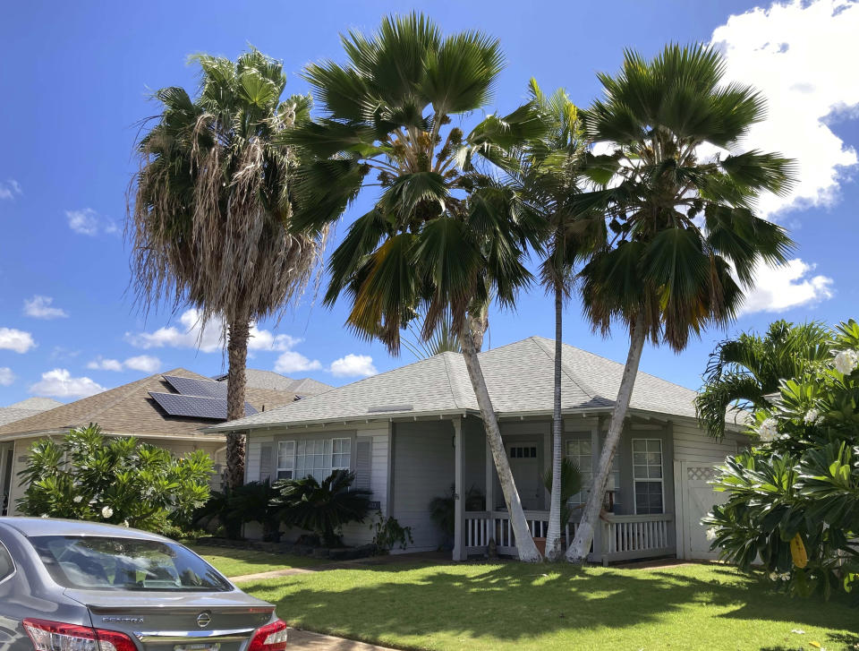 The Hawaii home where U.S. defense contractor Walter Glenn Primrose and his wife, Gwynn Darlle Morrison, lived for years allegedly under aliases. (Caleb Jones / AP)