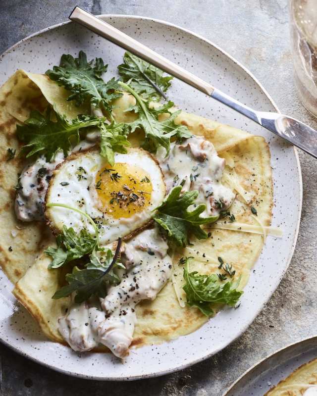 What's Gaby Cooking<p>These tasty sauteed chanterelle mushrooms in soft crepes are the perfect lunch!</p><p><strong>Get the recipe: <a href="https://whatsgabycooking.com/chanterelle-crepes/" rel="sponsored" target="_blank" data-ylk="slk:Chanterelle Crepes;elm:context_link;itc:0;sec:content-canvas" class="link "><em>Chanterelle Crepes</em></a></strong></p>