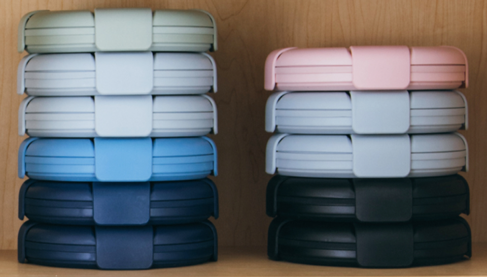 Stack of Stojo Collapsible Bowls