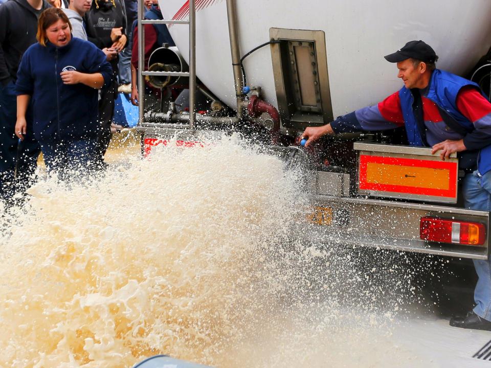 Belgian milk farmer protest