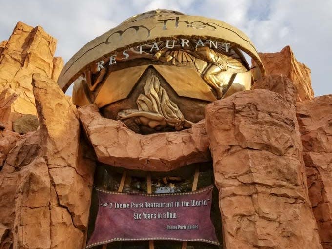 exterior shot of mythos restaurant at universal orlando