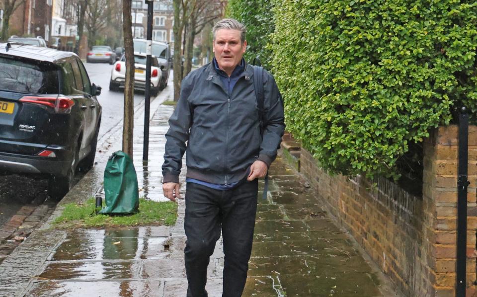 Sir Keir Starmer, the Labour leader, is pictured in London this morning