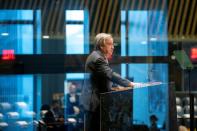 United Nations Secretary General Antonio Guterres speaks during the 75th annual U.N. General Assembly