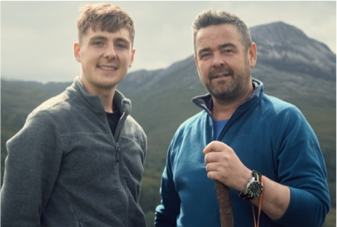 Sam with his dad James.