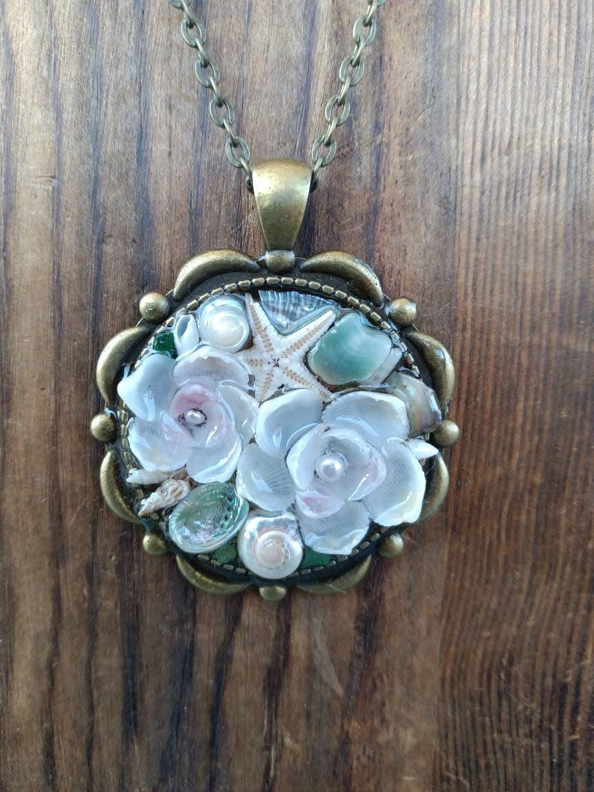 A shellflower pendant by Mermaid Baubles, in Bristol.