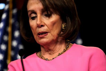 U.S. House Speaker Nancy Pelosi (D-CA) holds her weekly news conference with Capitol Hill reporters in Washington, U.S., May 23, 2019. REUTERS/James Lawler Duggan