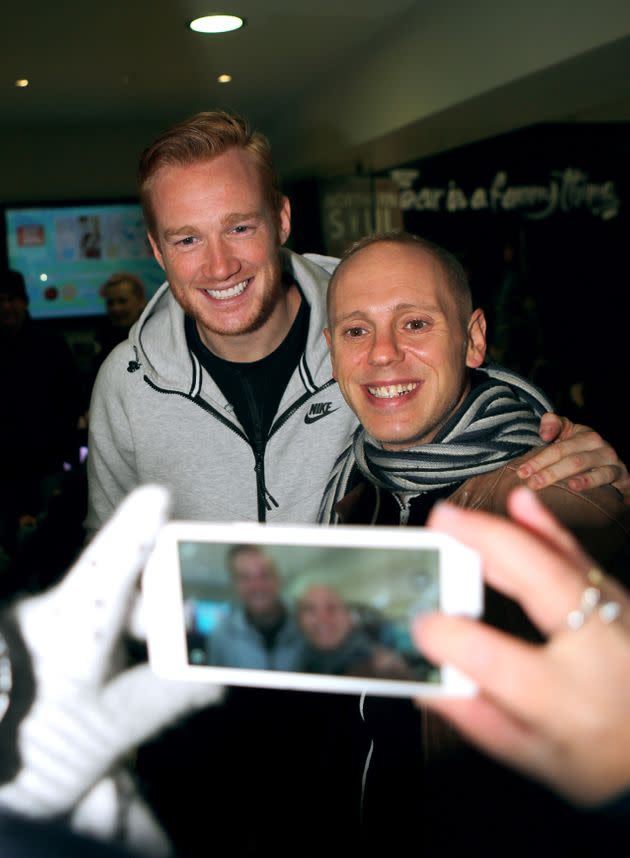 Robert with Greg Rutherford ahead of the Blackpool special (Photo: Peter Byrne - PA Images via Getty Images)