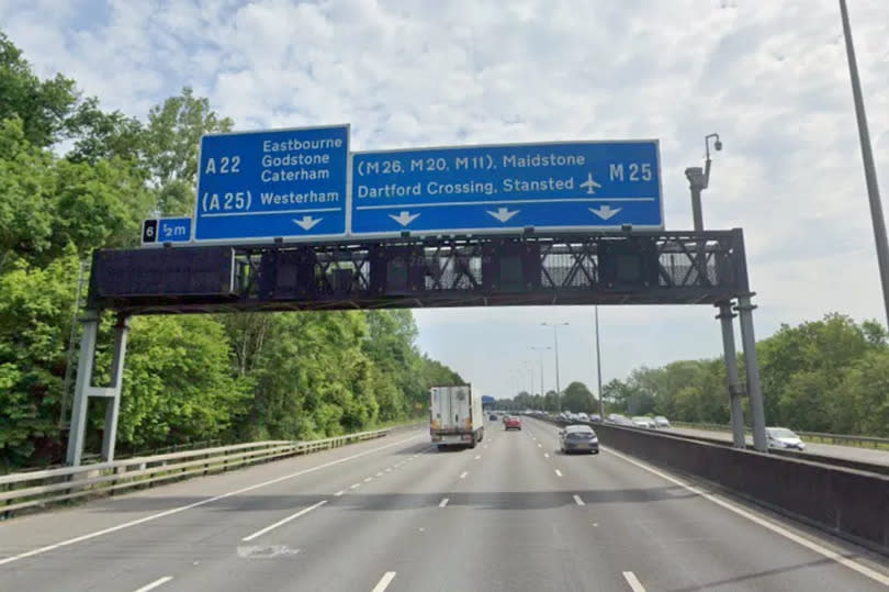 The M25 between junctions 6 and 7 was closed last night after a tragic death -Credit:Google