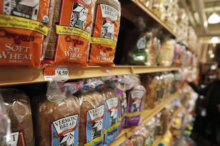 The price of bread is seen on a store shelf in New York April 7, 2011. REUTERS/Lucas Jackson