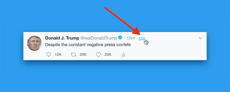 Edit tweets, chrome extension, Covfefe