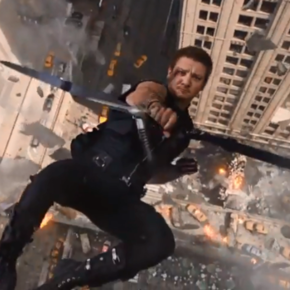 Jeremy Renner as Clint Barton/ Hawkeye in The Avengers 2012