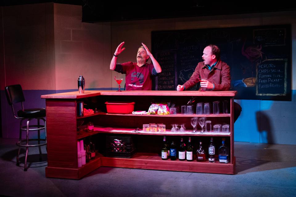Jason Lambert and Jonathan Fielding in the world premiere production of "The Ballad of Bobby Botswain" presented by the Harbor Stage Company in Wellfleet.