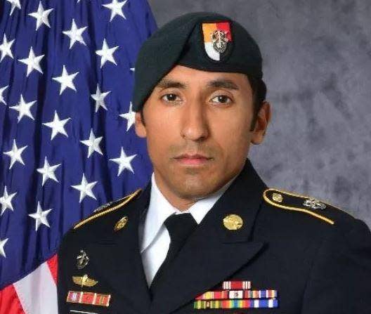 Mr Melgar was a Special Forces Engineer in the US Army Special Forces which is colloquially referred to as the Green Berets because of their distinctive headwear: US Army