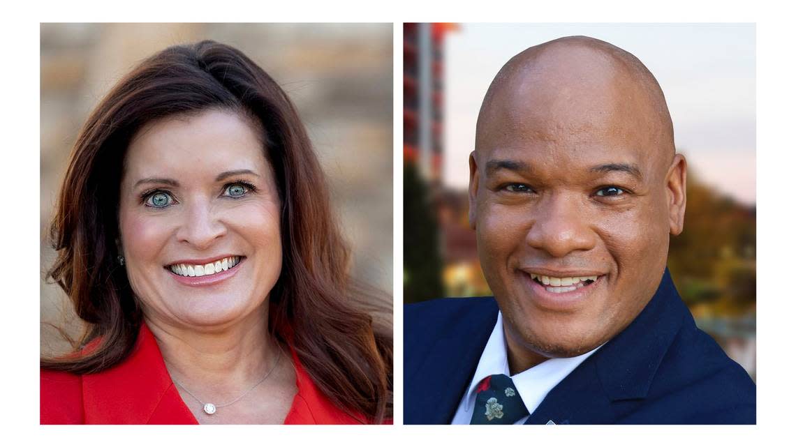 Candidates for the third congressional district Sheri Biggs, left and Mark Burns.