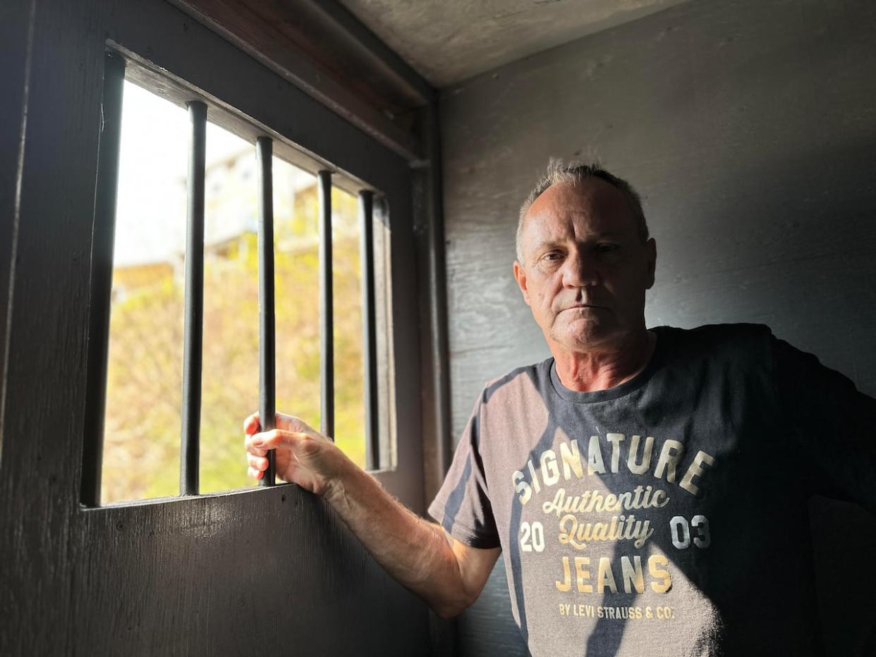Jack Whalen built a replica of the solitary confinement cell he was kept in at the Whitbourne Boys' Home from 1973 to 1977. (Ryan Cooke/CBC - image credit)