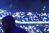 Phoenix Suns forward Kevin Durant stands on the court before Game 2 of the team's NBA basketball first-round playoff series against the Minnesota Timberwolves, Tuesday, April 23, 2024, in Minneapolis. (AP Photo/Abbie Parr)