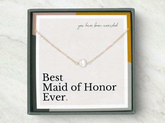 7) Maid of Honor Pearl Necklace