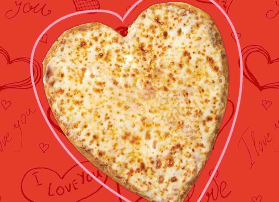 heart shaped pizza from papa johns