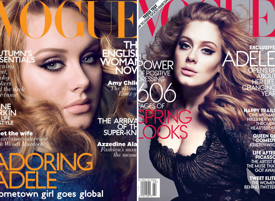 For making the cover of both the UK and US editions of fashion bible, Vogue (and not being a size 00).