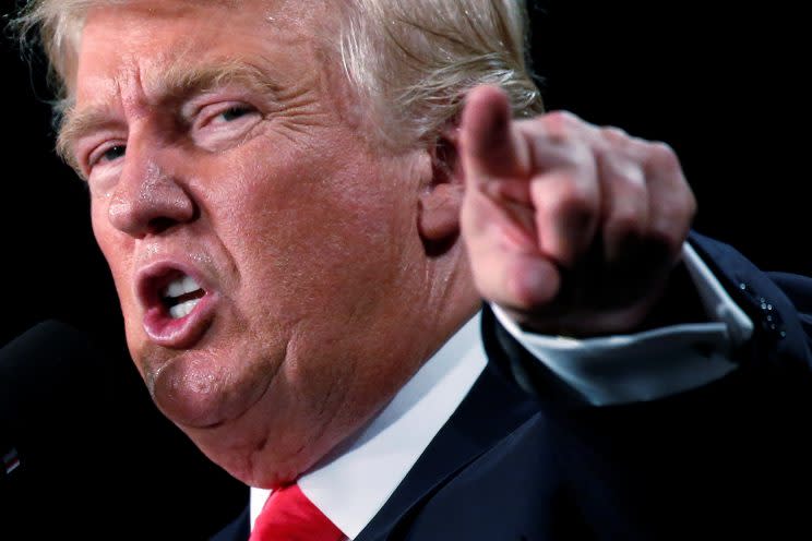 Republican presidential nominee Donald Trump speaks at a campaign event in Winston-Salem, N.C. (Photo: Carlo Allegri/Reuters)