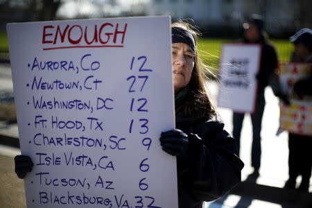 Gun control activists rally in front of the White House in Washington, January 4, 2016. REUTERS/Carlos Barria
