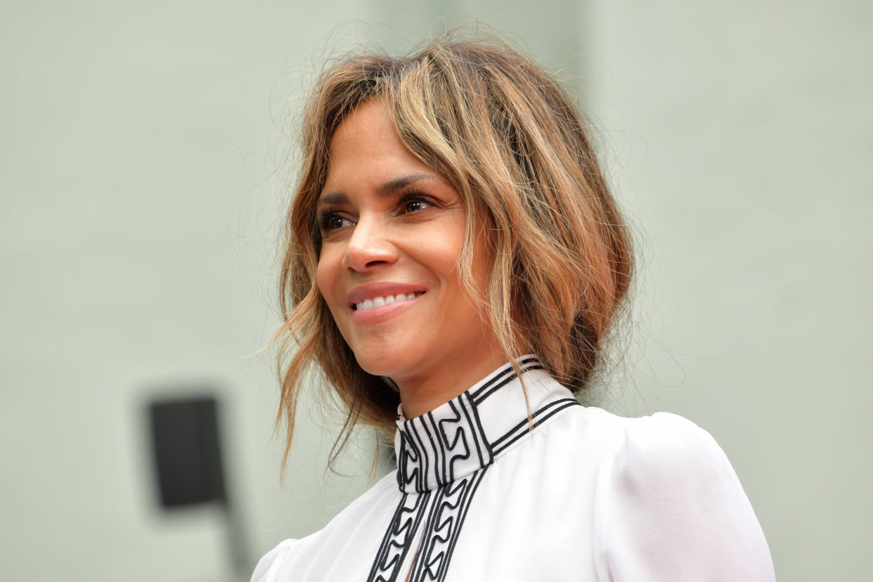 HOLLYWOOD, CALIFORNIA - MAY 14: Halle Berry attends a handprint ceremony honoring Keanu Reeves at the TCL Chinese Theatre IMAX forecourt on May 14, 2019 in Hollywood, California. (Photo by Rodin Eckenroth/FilmMagic)