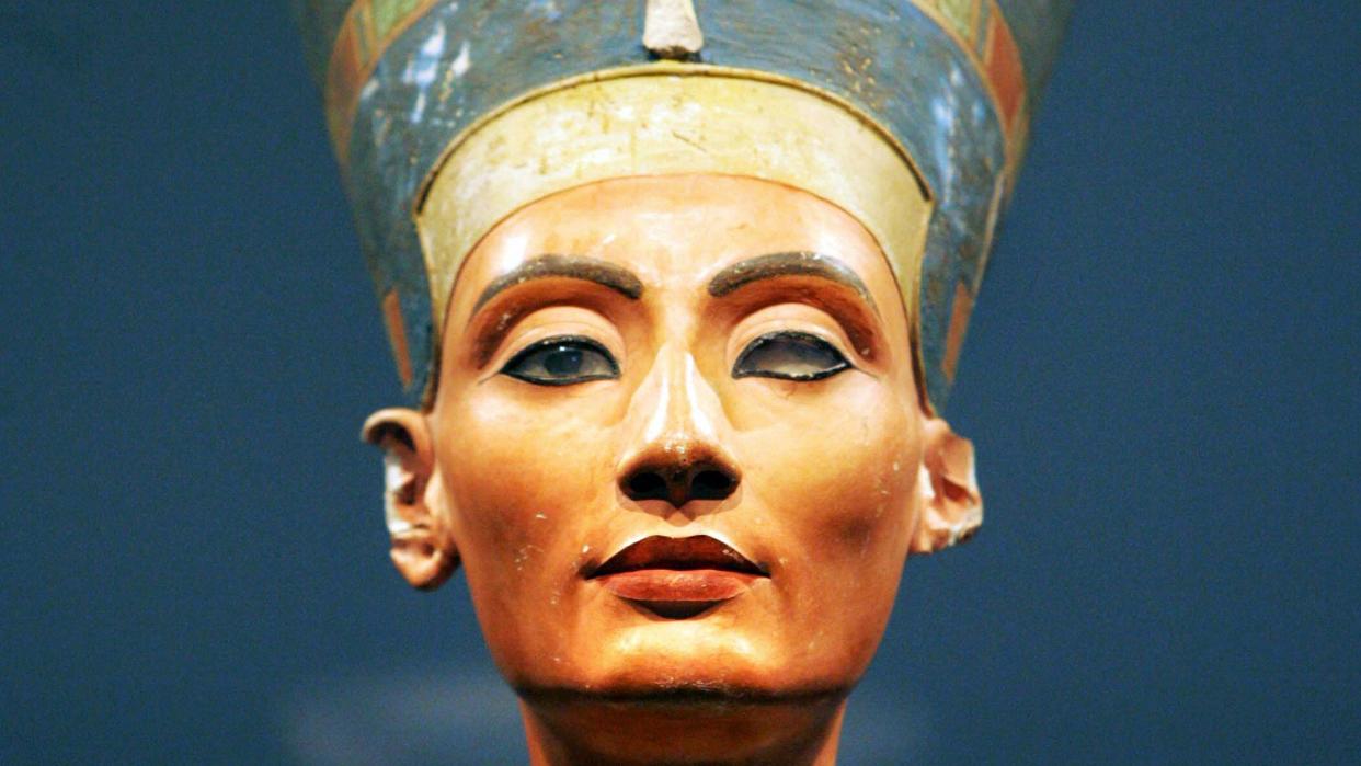 view of the bust of nefertiti