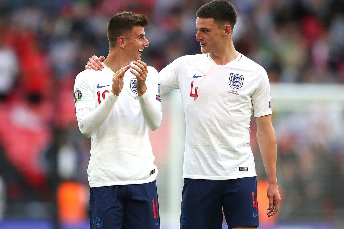 England’s Mason Mount (left) and Declan Rice (right) are long-time friends (Nick Potts/PA) (PA Archive)