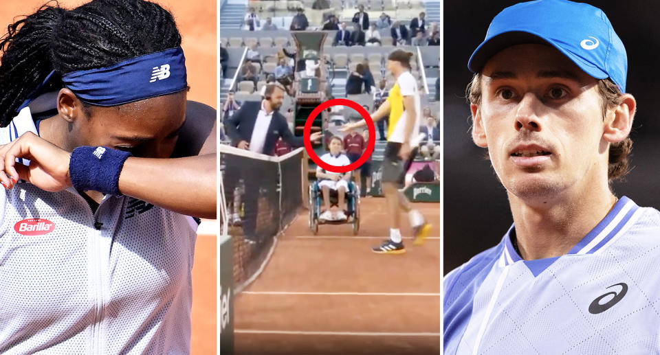 Coco Gauff, Alexander Zverev and Alex de Minaur at the French Open.