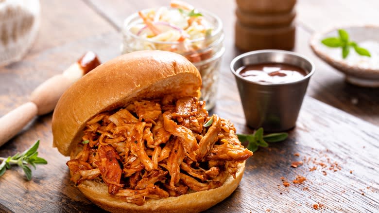 Pulled chicken sandwich