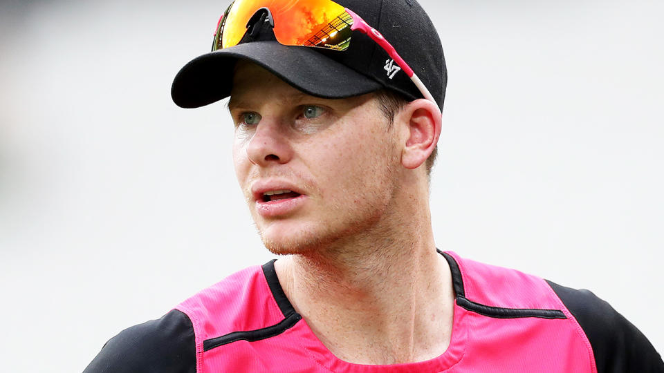 Steve Smith, pictured here in action for the Sydney Sixers in the BBL in 2020.